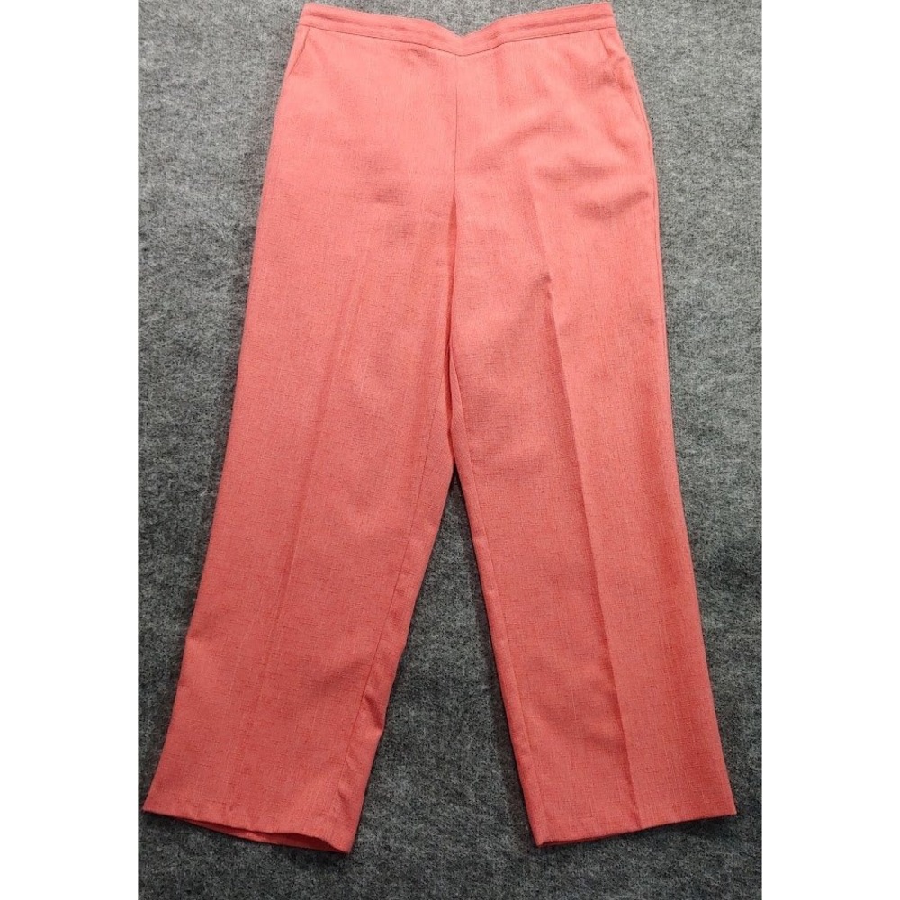 Aldred Dunner Size 12 Coral Red Dress Pants Trousers Career Office Straight Leg